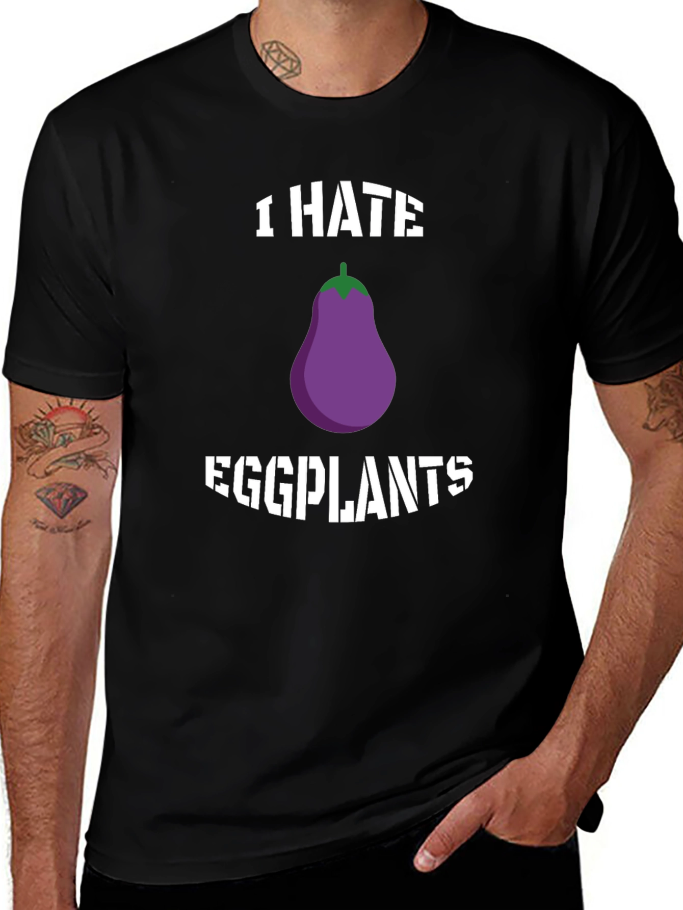 I Hate Eggplants Graphic T-Shirt - Novelty Tee