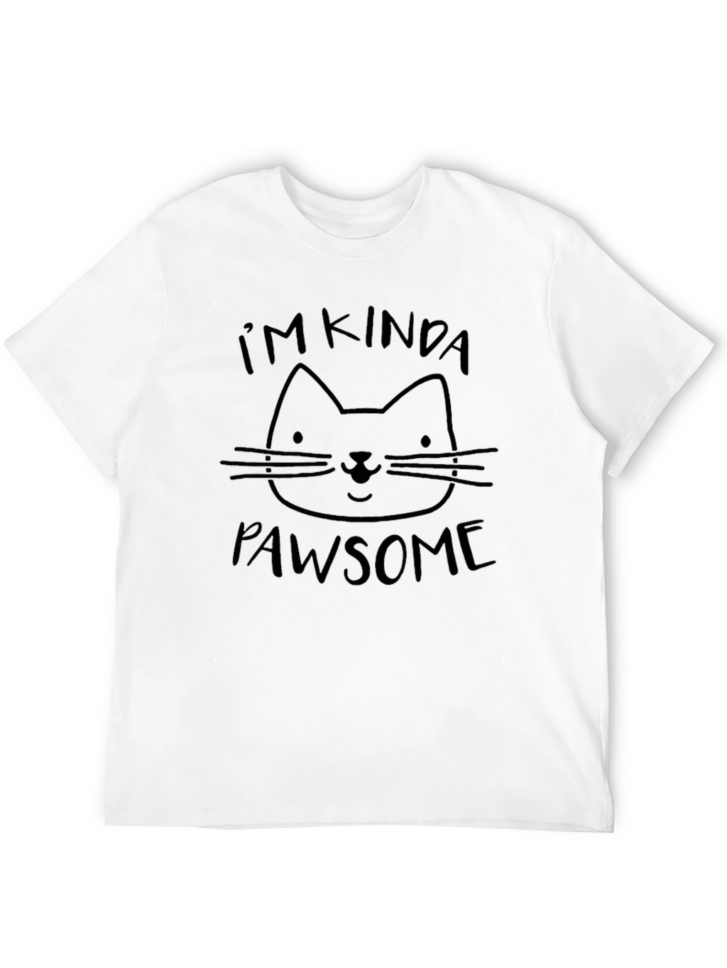 Mens Funny Pawsome Cat Graphic T-Shirt