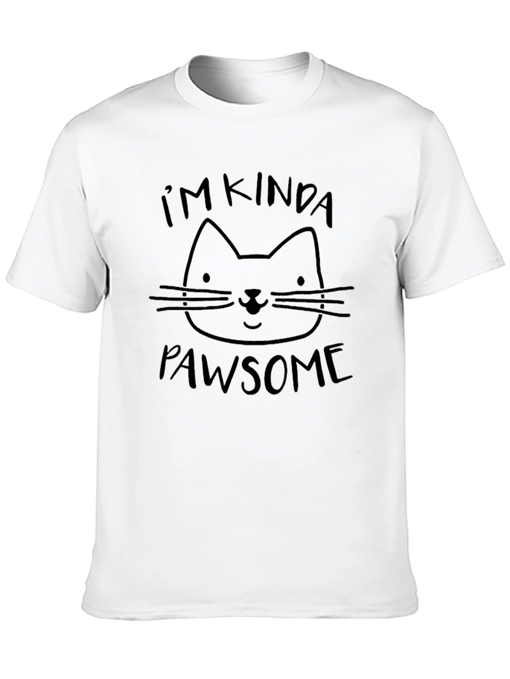 Mens Funny Pawsome Cat Graphic T-Shirt