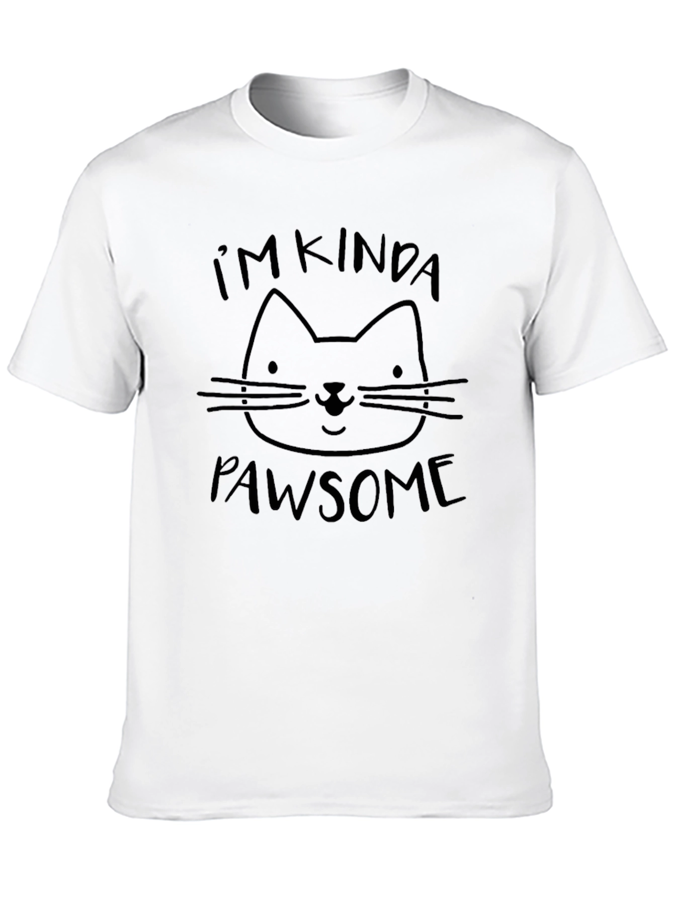 Mens Funny Pawsome Cat Graphic T-Shirt