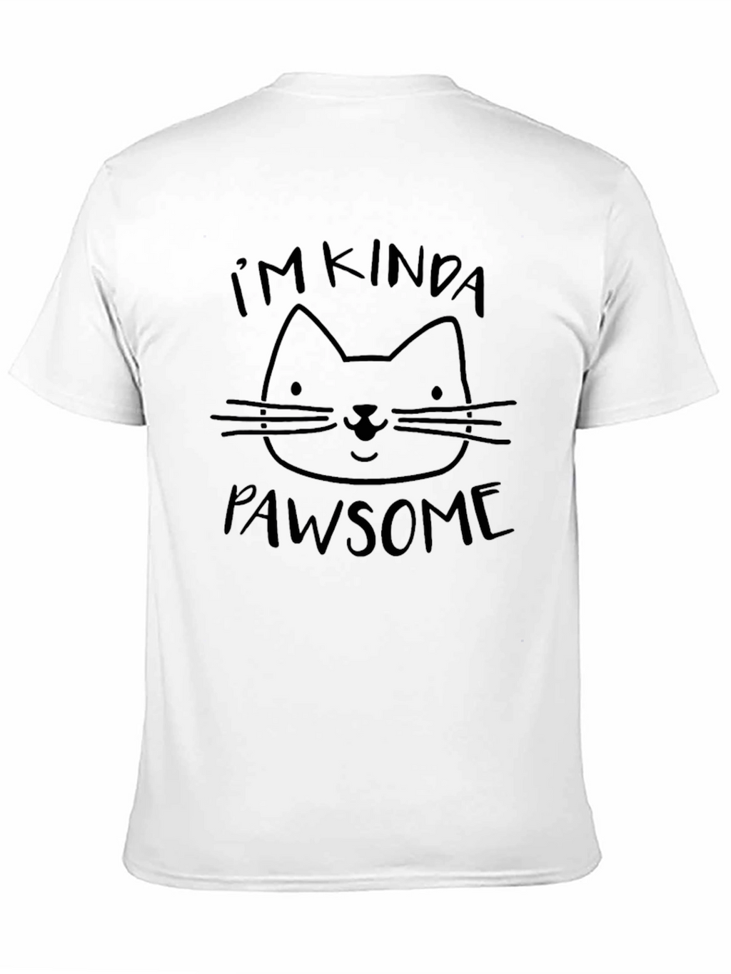 Mens Funny Pawsome Cat Graphic T-Shirt