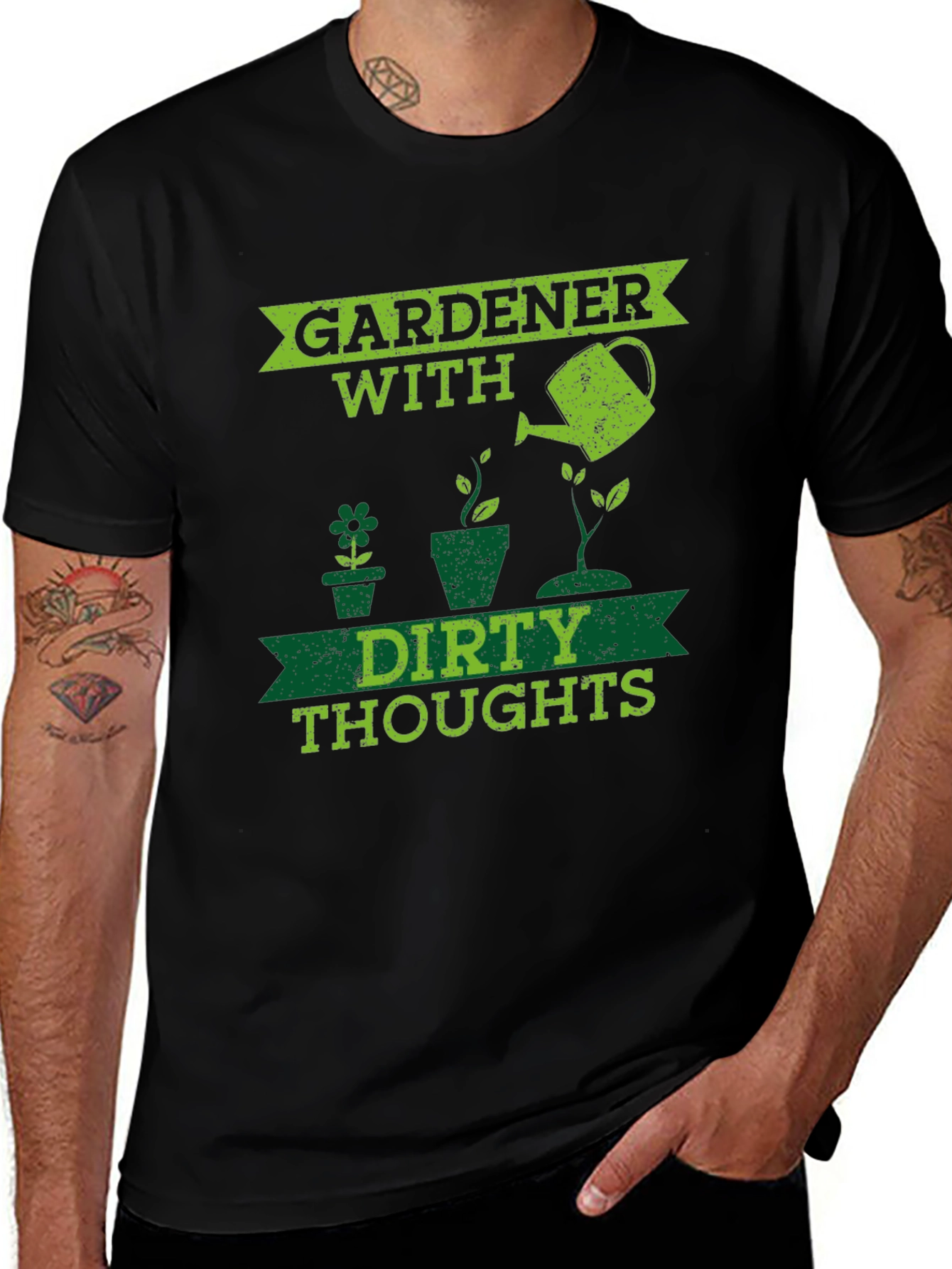 Gardener With Dirty Thoughts Black T-Shirt