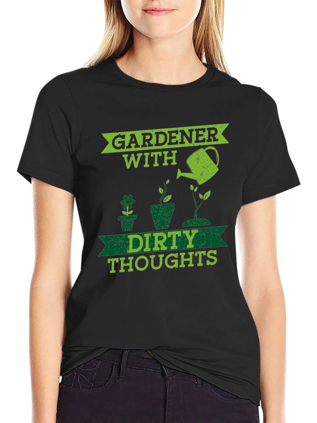 Gardener With Dirty Thoughts Black T-Shirt