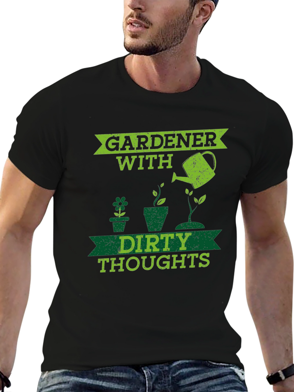 Gardener With Dirty Thoughts Black T-Shirt
