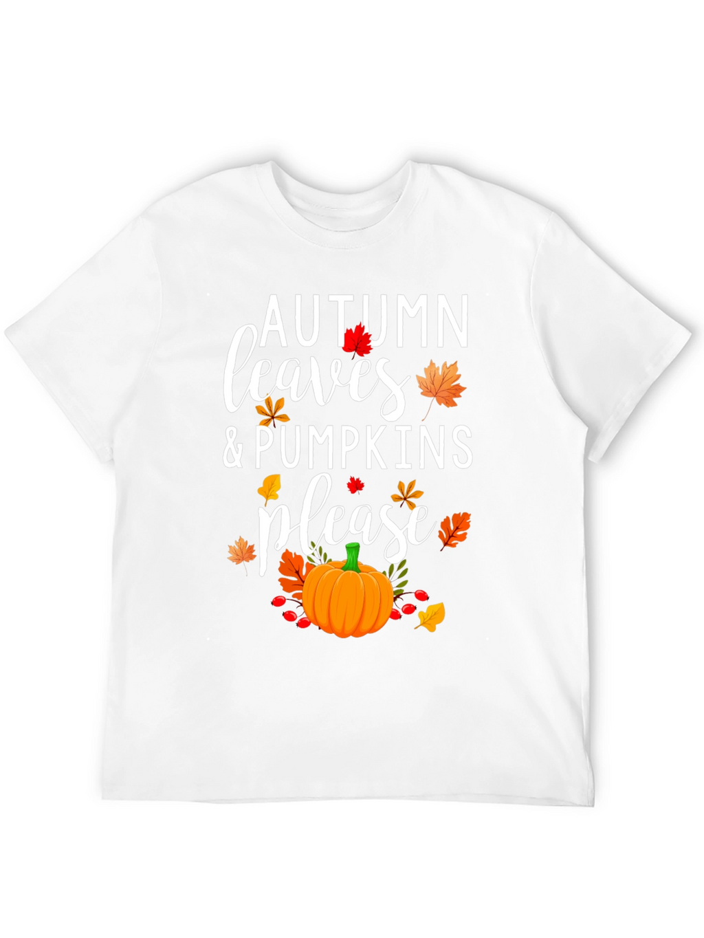 Autumn Leaves & Pumpkins Please T-Shirt