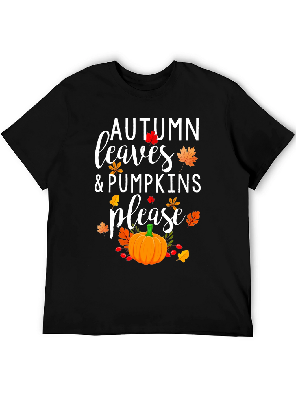 Autumn Leaves & Pumpkins Please T-Shirt