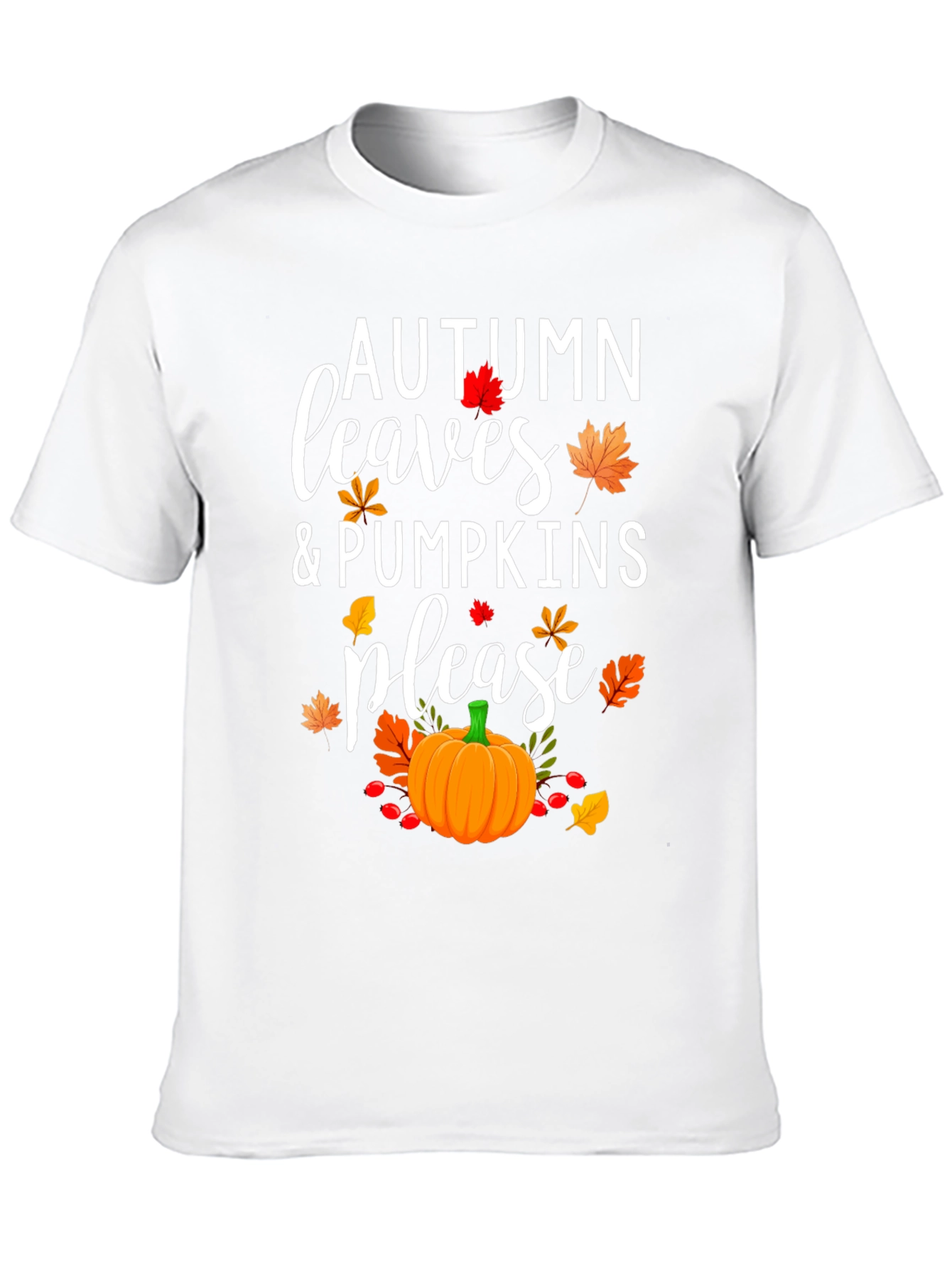 Autumn Leaves & Pumpkins Please T-Shirt
