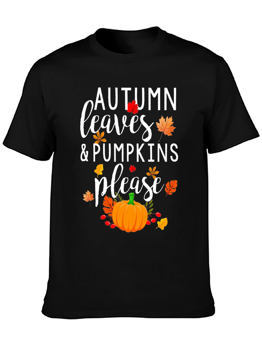 Autumn Leaves & Pumpkins Please T-Shirt
