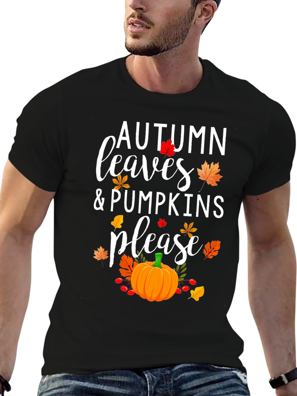 Autumn Leaves & Pumpkins Please T-Shirt