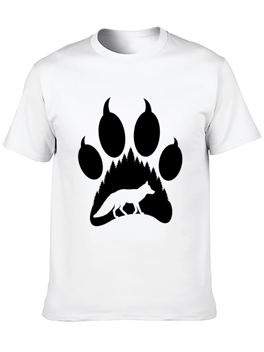 Fox Paw Print Graphic Tee - Nature Inspired T-Shirt
