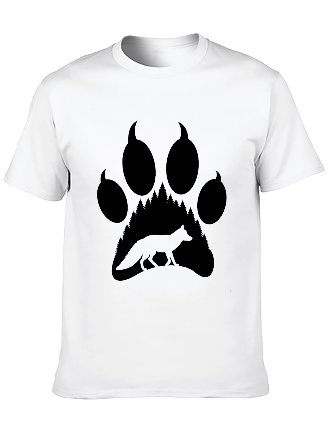 Fox Paw Print Graphic Tee - Nature Inspired T-Shirt