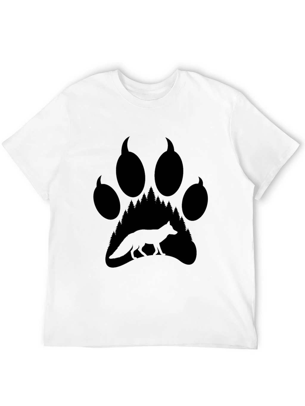Fox Paw Print Graphic Tee - Nature Inspired T-Shirt