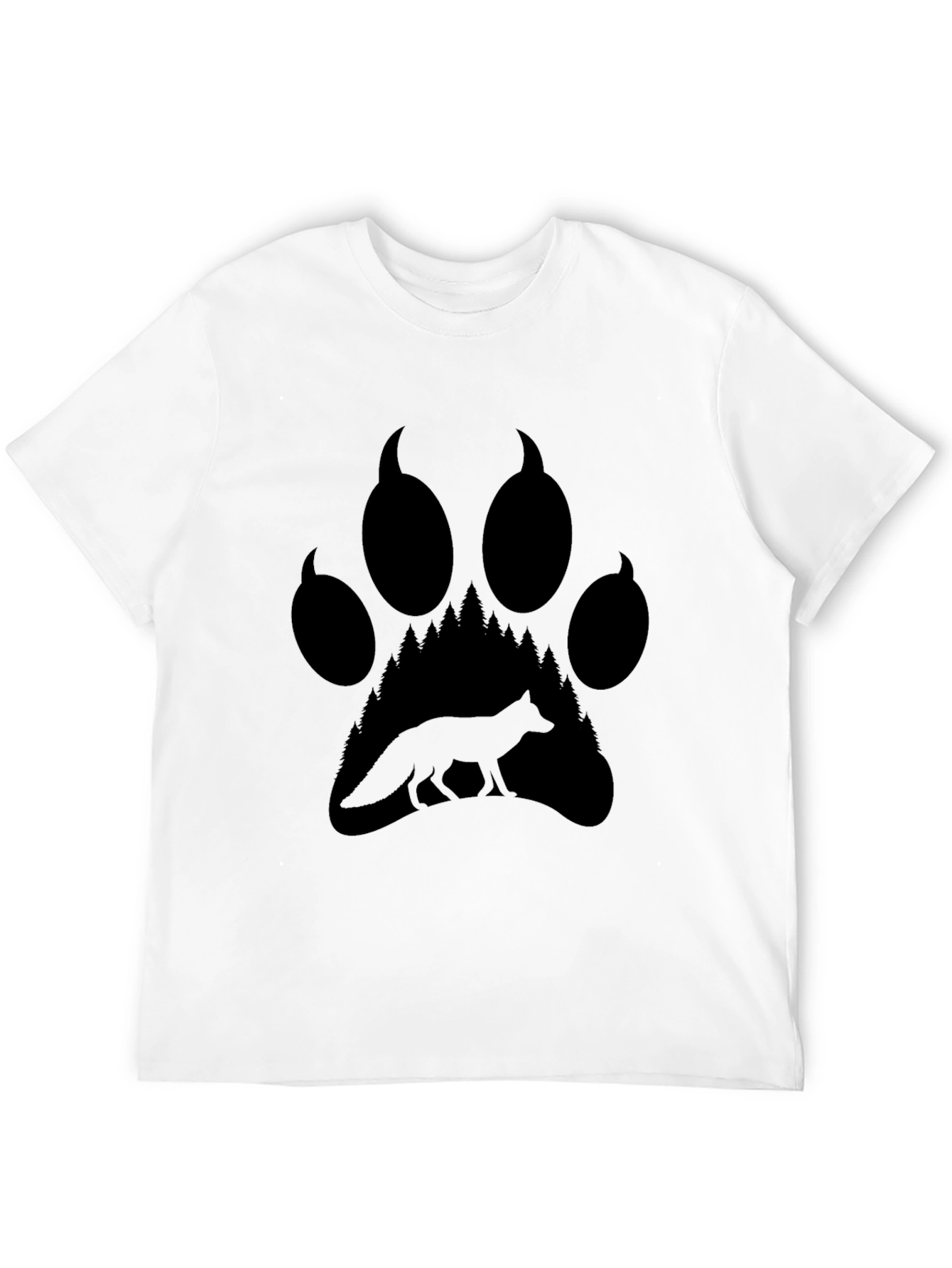Fox Paw Print Graphic Tee - Nature Inspired T-Shirt