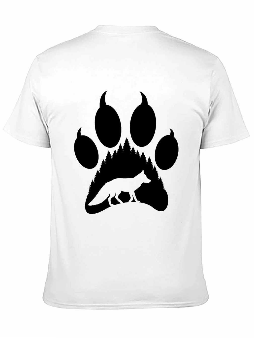Fox Paw Print Graphic Tee - Nature Inspired T-Shirt