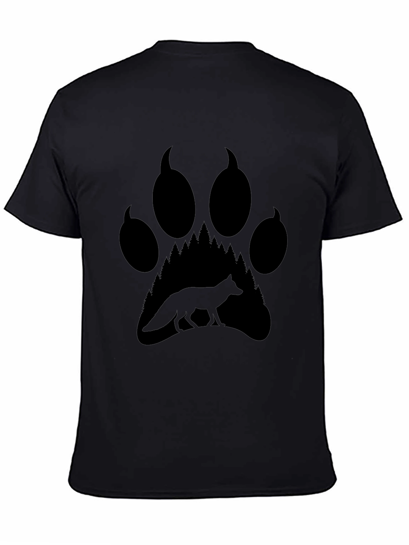 Fox Paw Print Graphic Tee - Nature Inspired T-Shirt