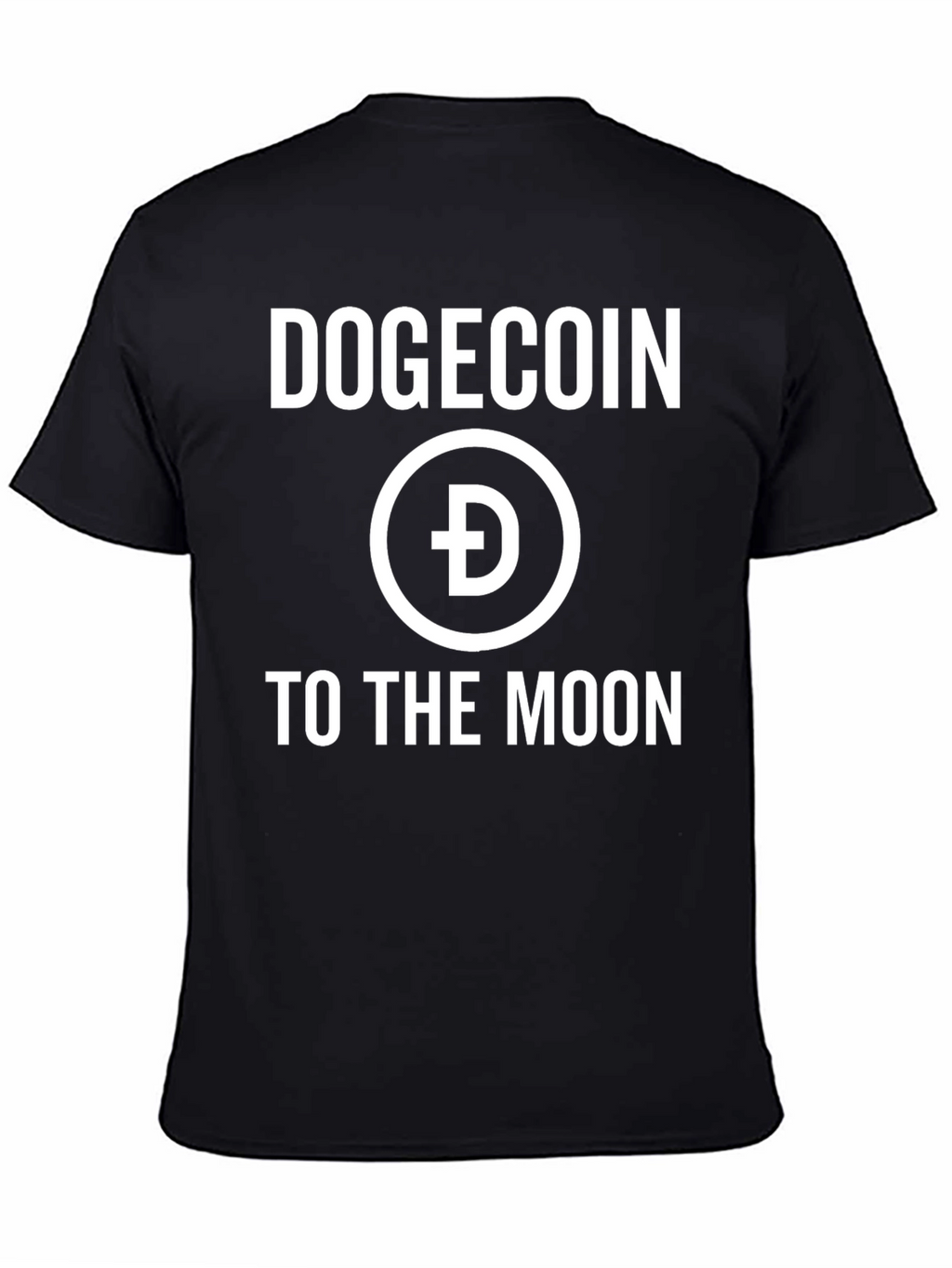 Dogecoin to the Moon Black Graphic Tee