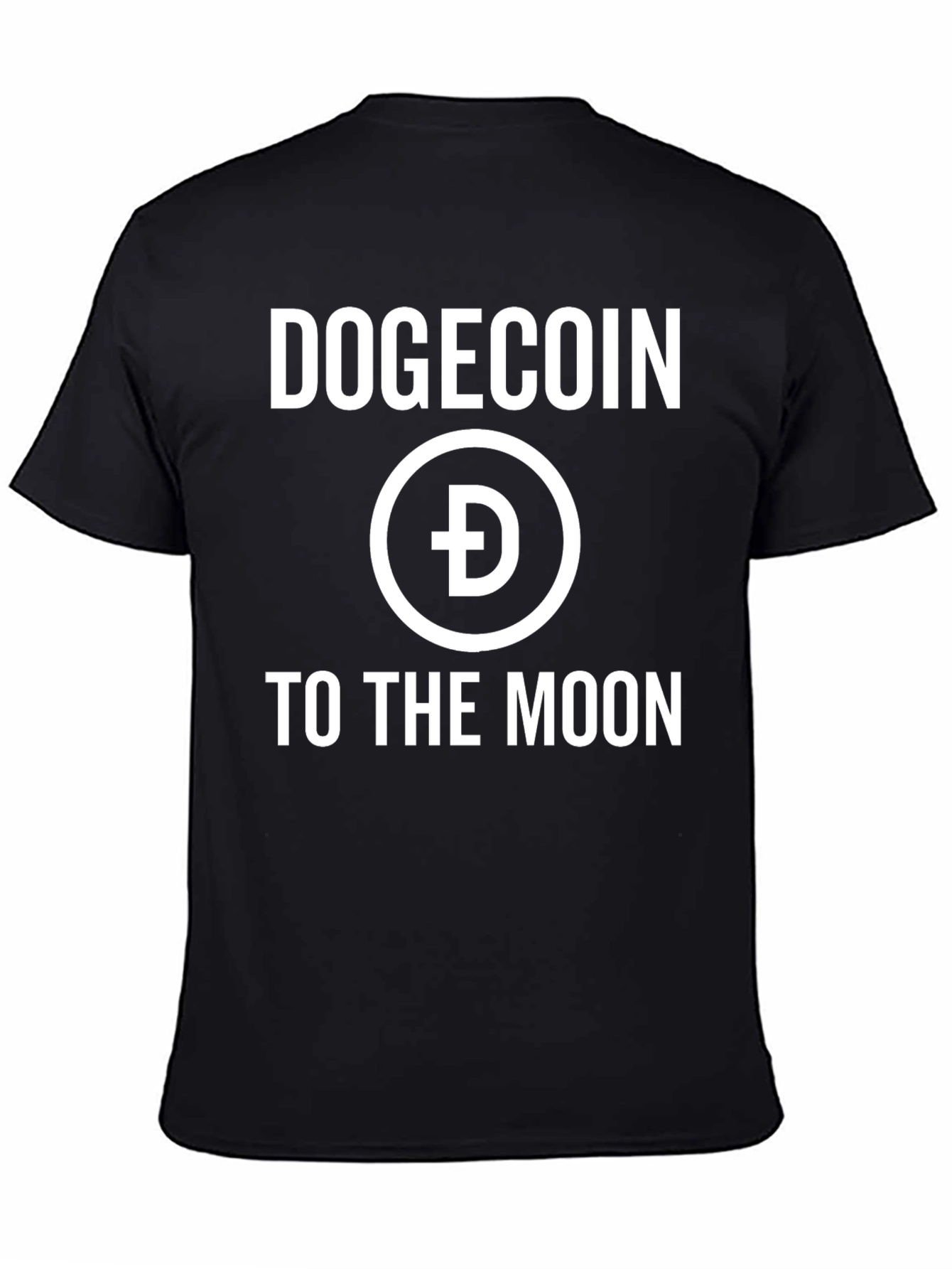 Dogecoin to the Moon Black Graphic Tee