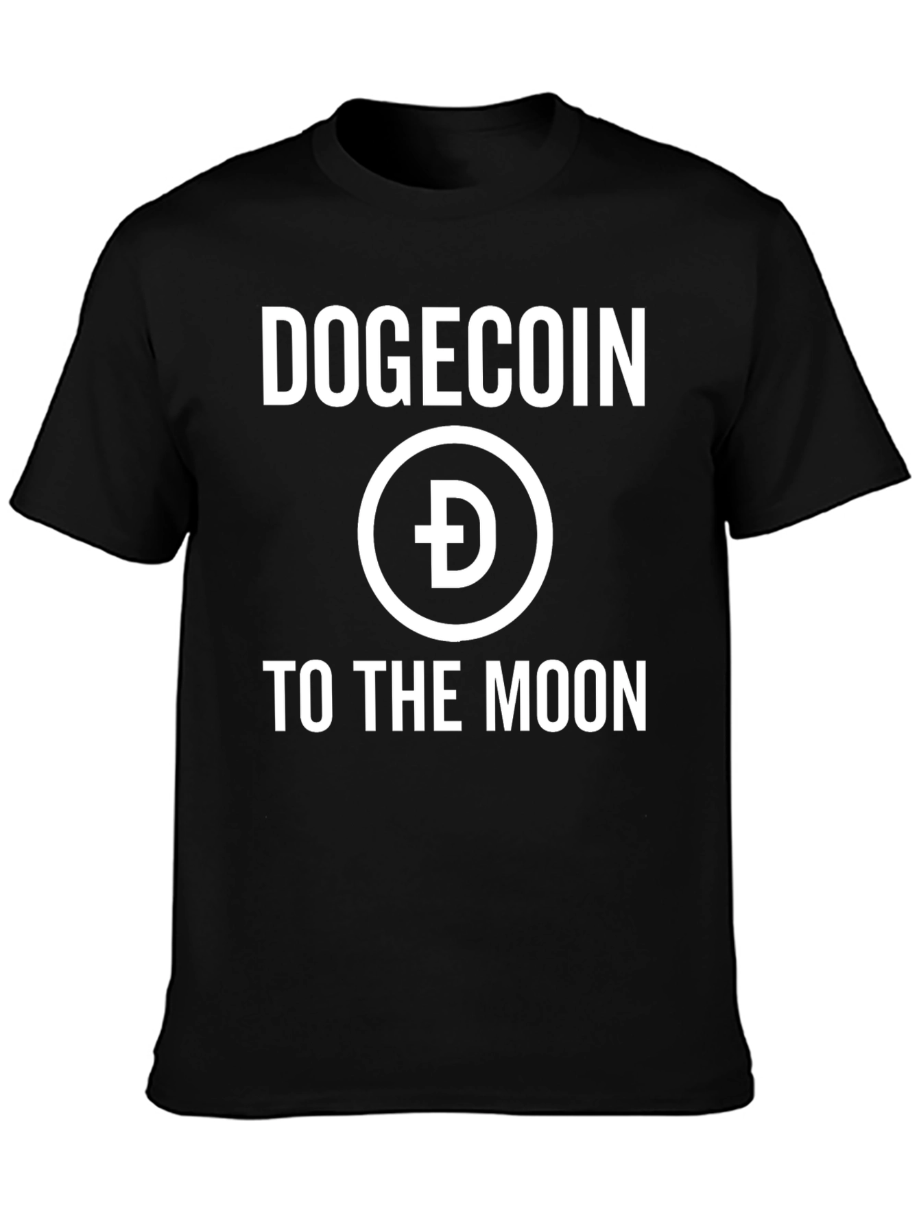 Dogecoin to the Moon Black Graphic Tee