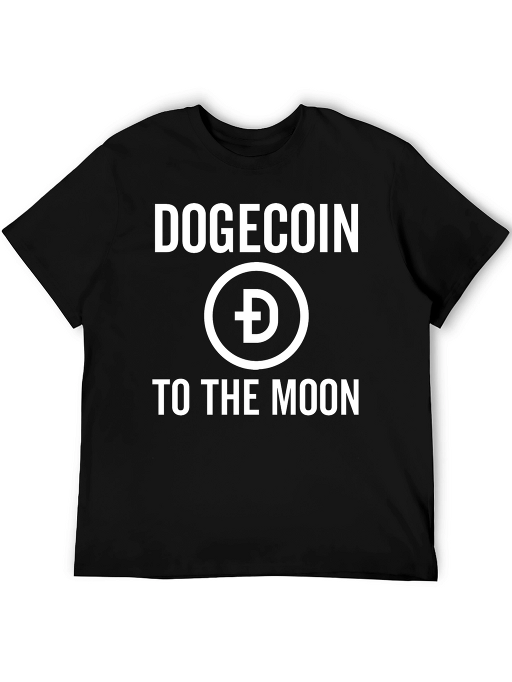 Dogecoin to the Moon Black Graphic Tee