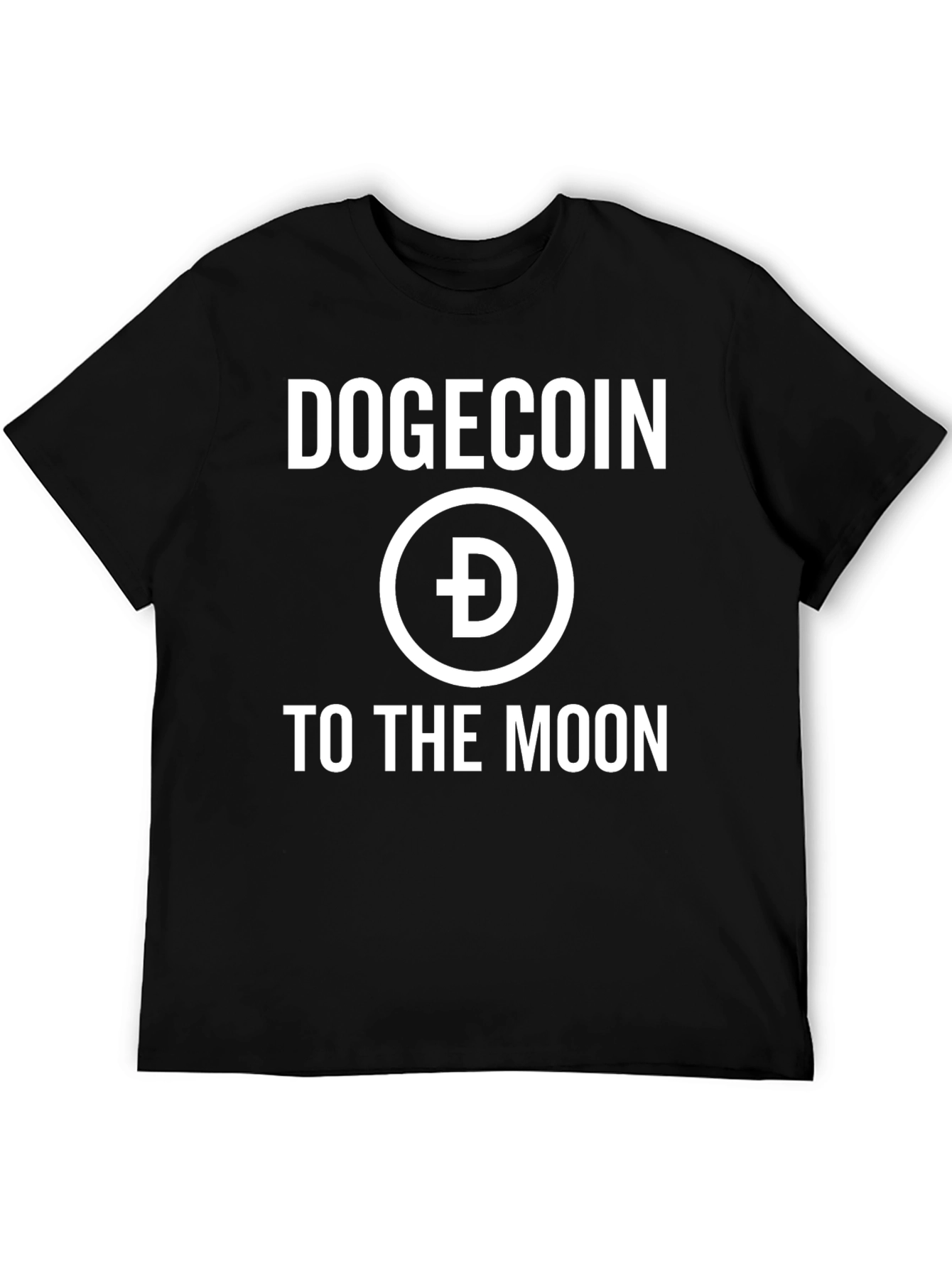 Dogecoin to the Moon Black Graphic Tee