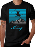 Retro Skiing T-Shirt - Mountain Design