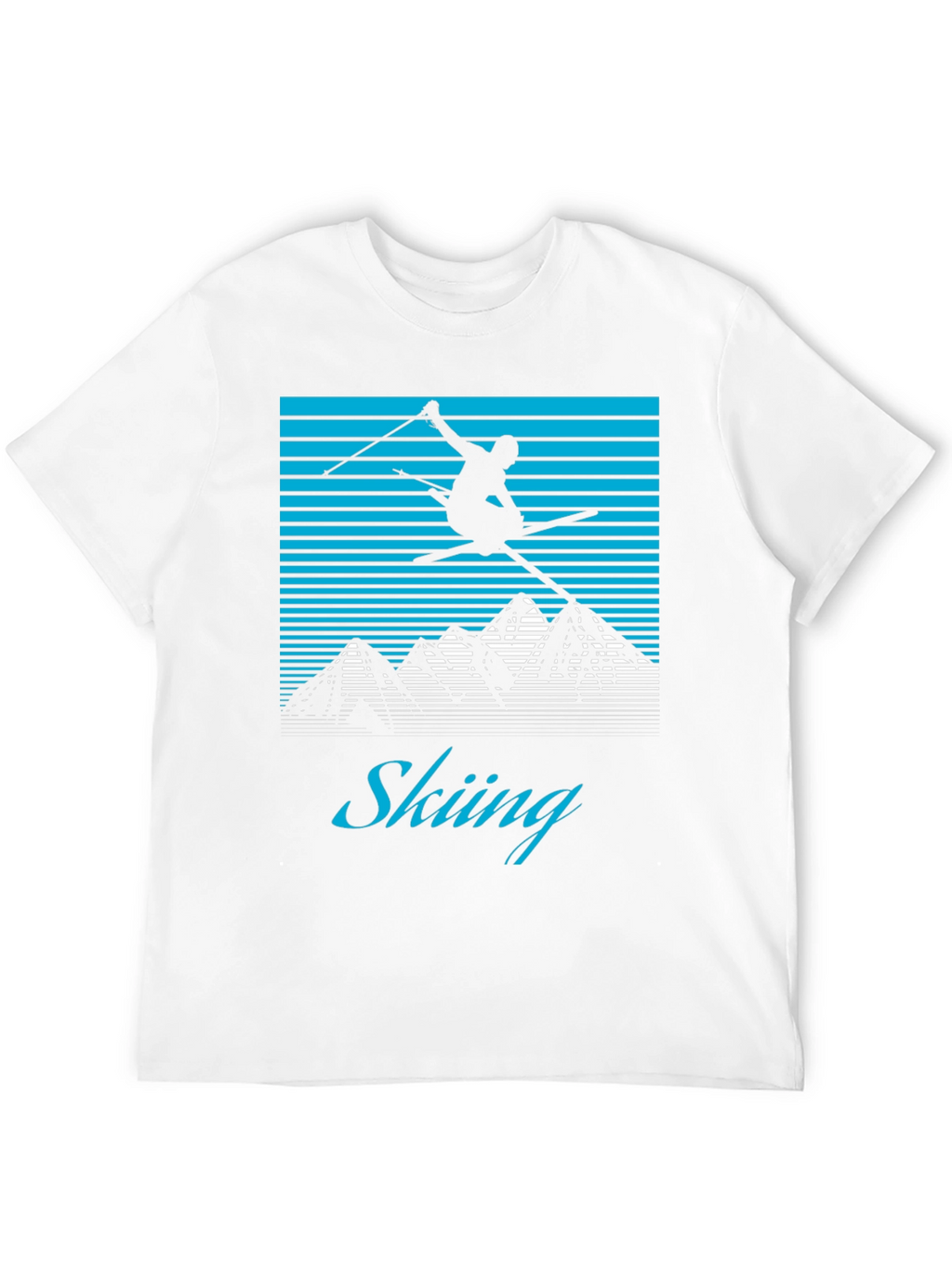 Retro Skiing T-Shirt - Mountain Design