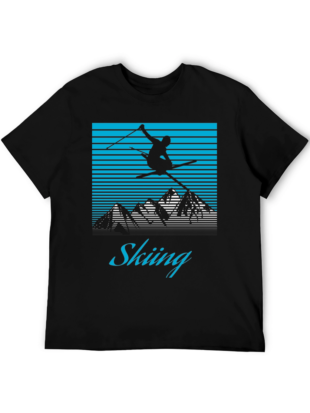 Retro Skiing T-Shirt - Mountain Design