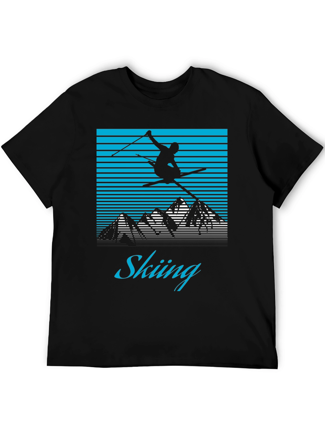 Retro Skiing T-Shirt - Mountain Design