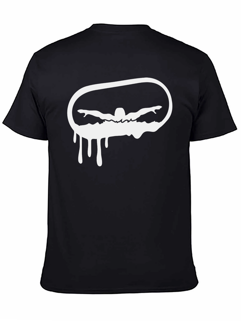 Swimmer Drip Graphic Black T-Shirt