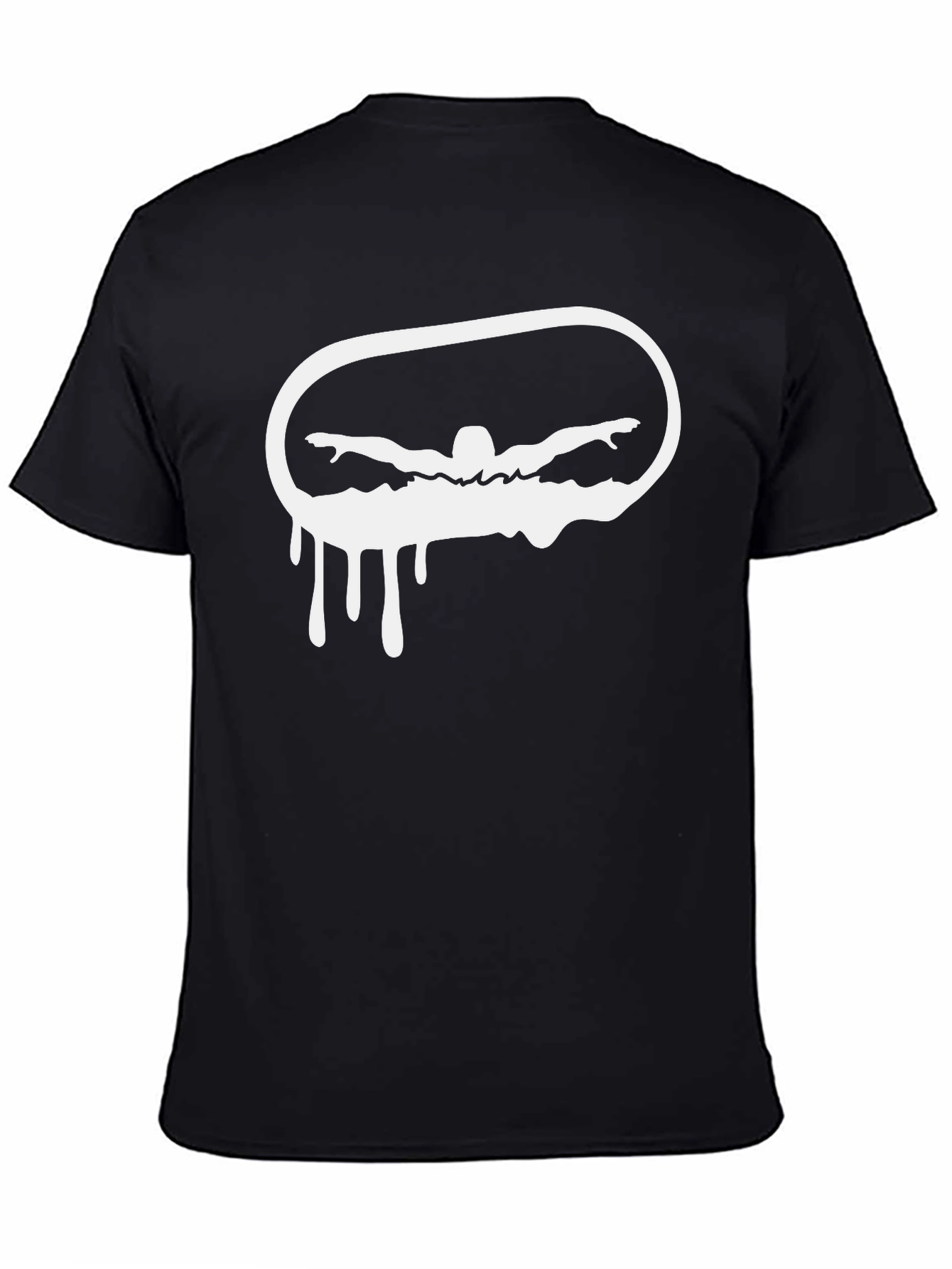Swimmer Drip Graphic Black T-Shirt