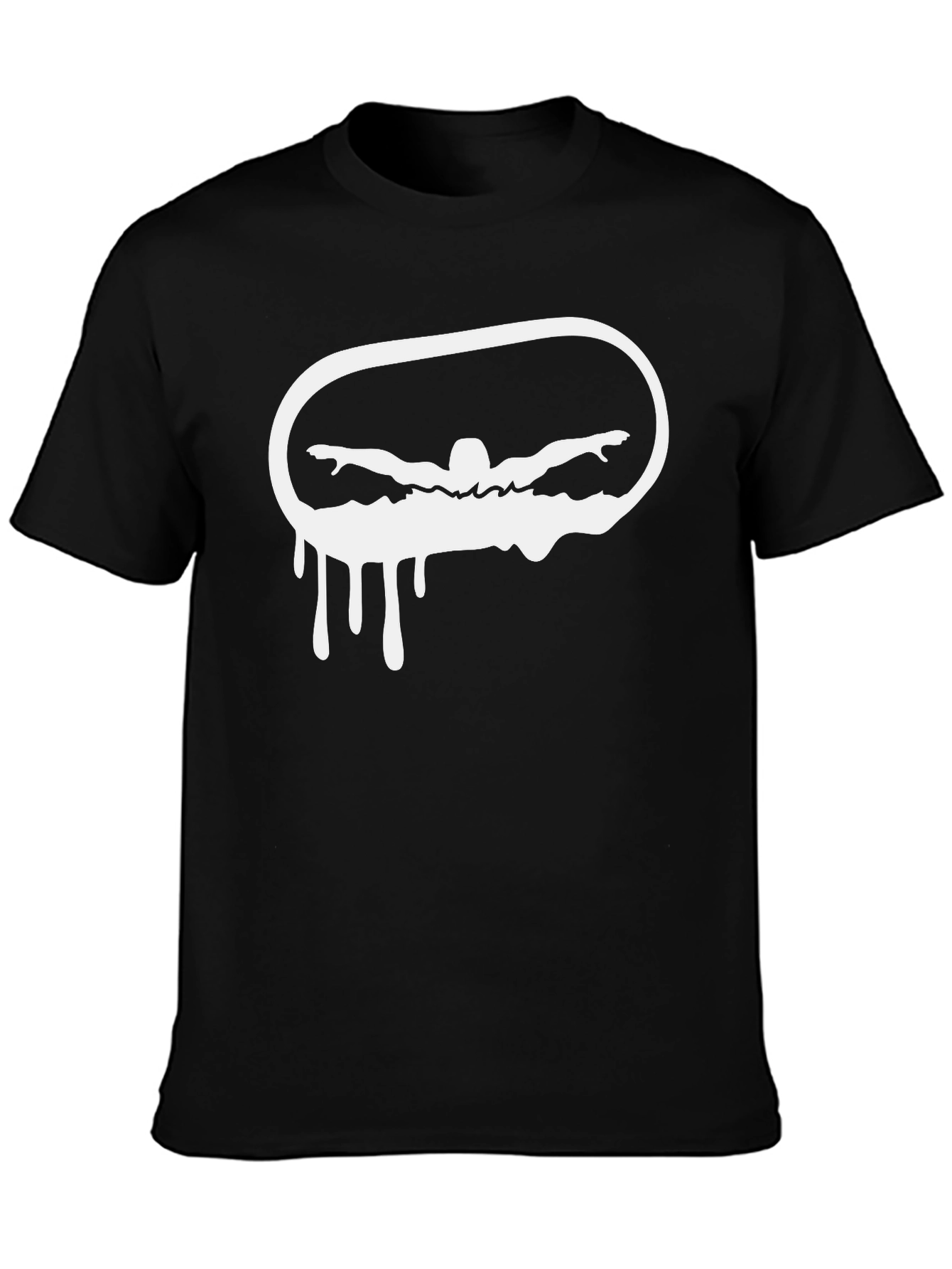 Swimmer Drip Graphic Black T-Shirt