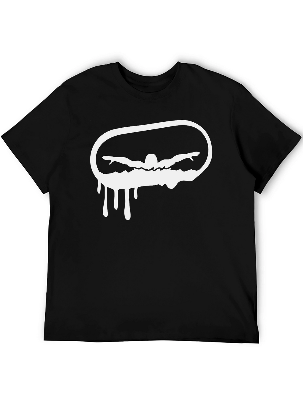 Swimmer Drip Graphic Black T-Shirt