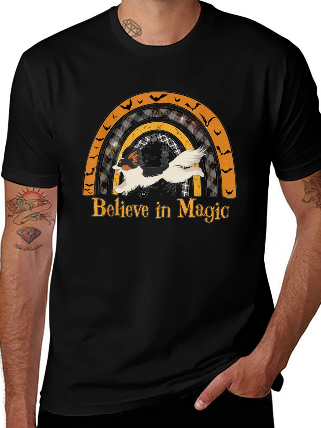 Halloween Dog Rainbow T-Shirt - Believe in Magic Tee