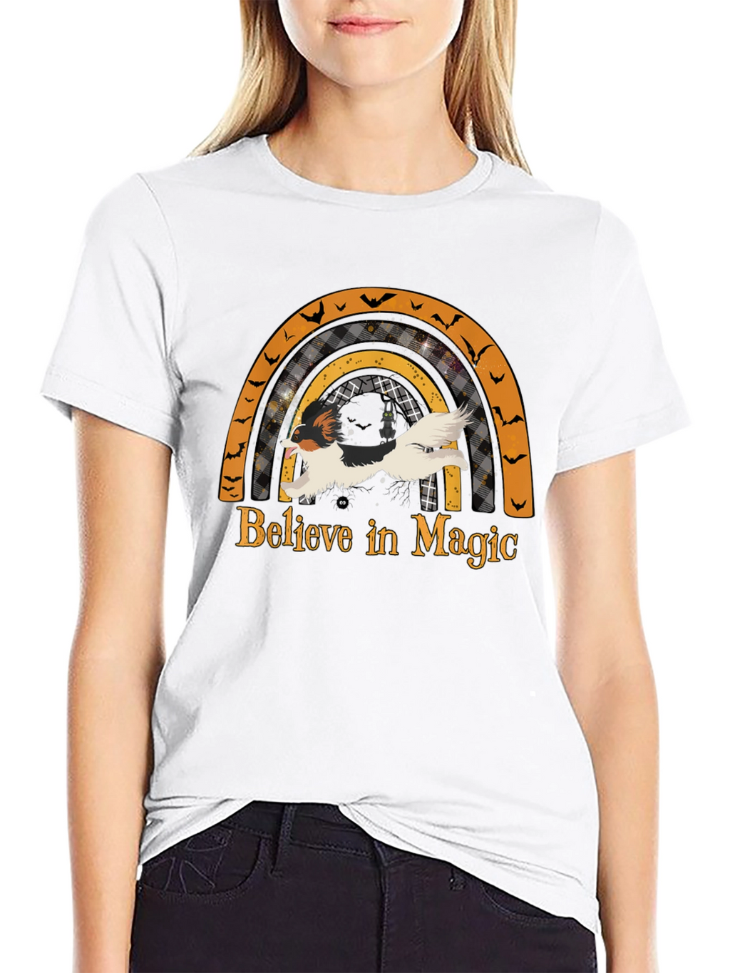 Halloween Dog Rainbow T-Shirt - Believe in Magic Tee