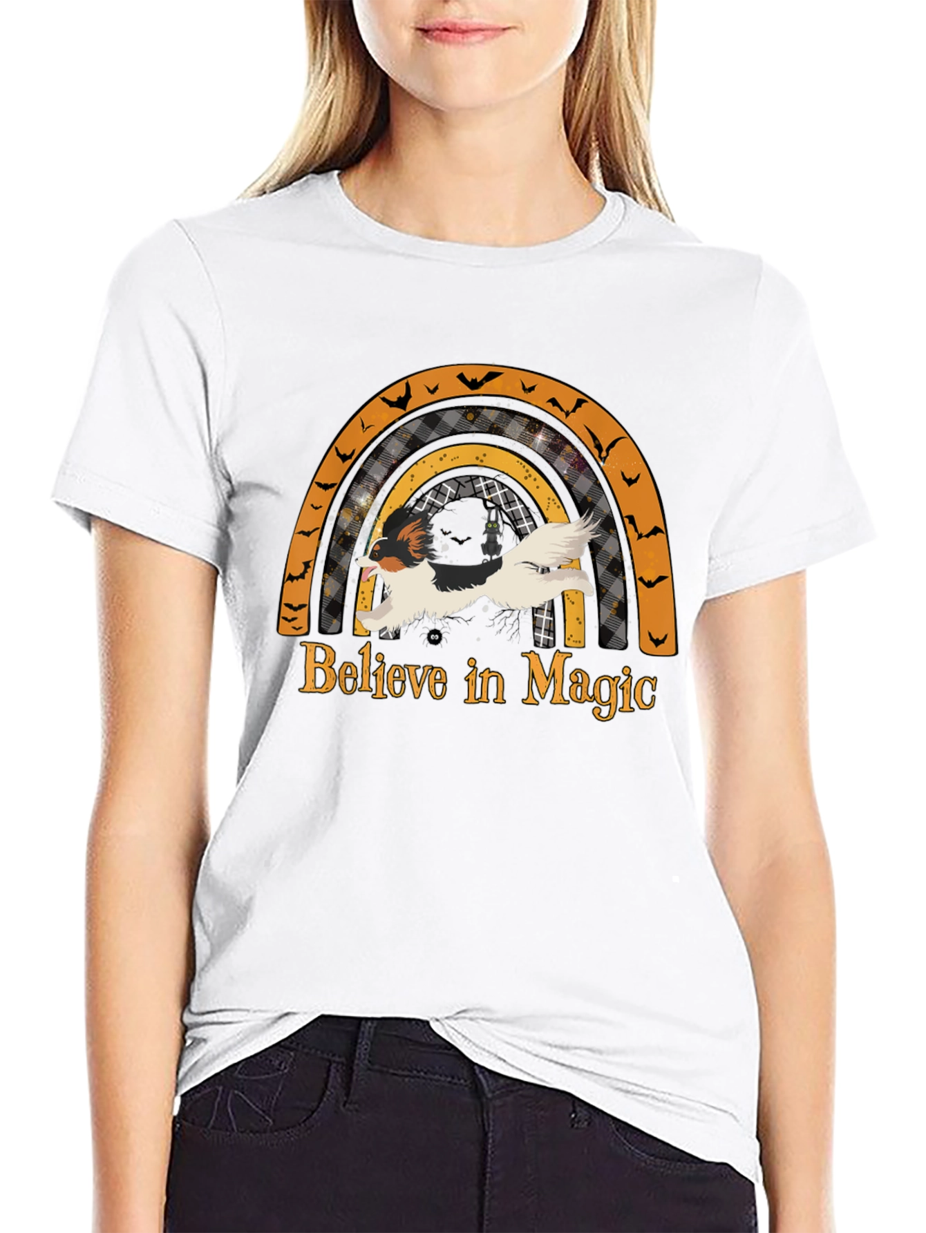 Halloween Dog Rainbow T-Shirt - Believe in Magic Tee