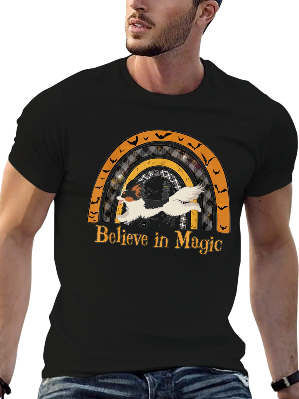 Halloween Dog Rainbow T-Shirt - Believe in Magic Tee