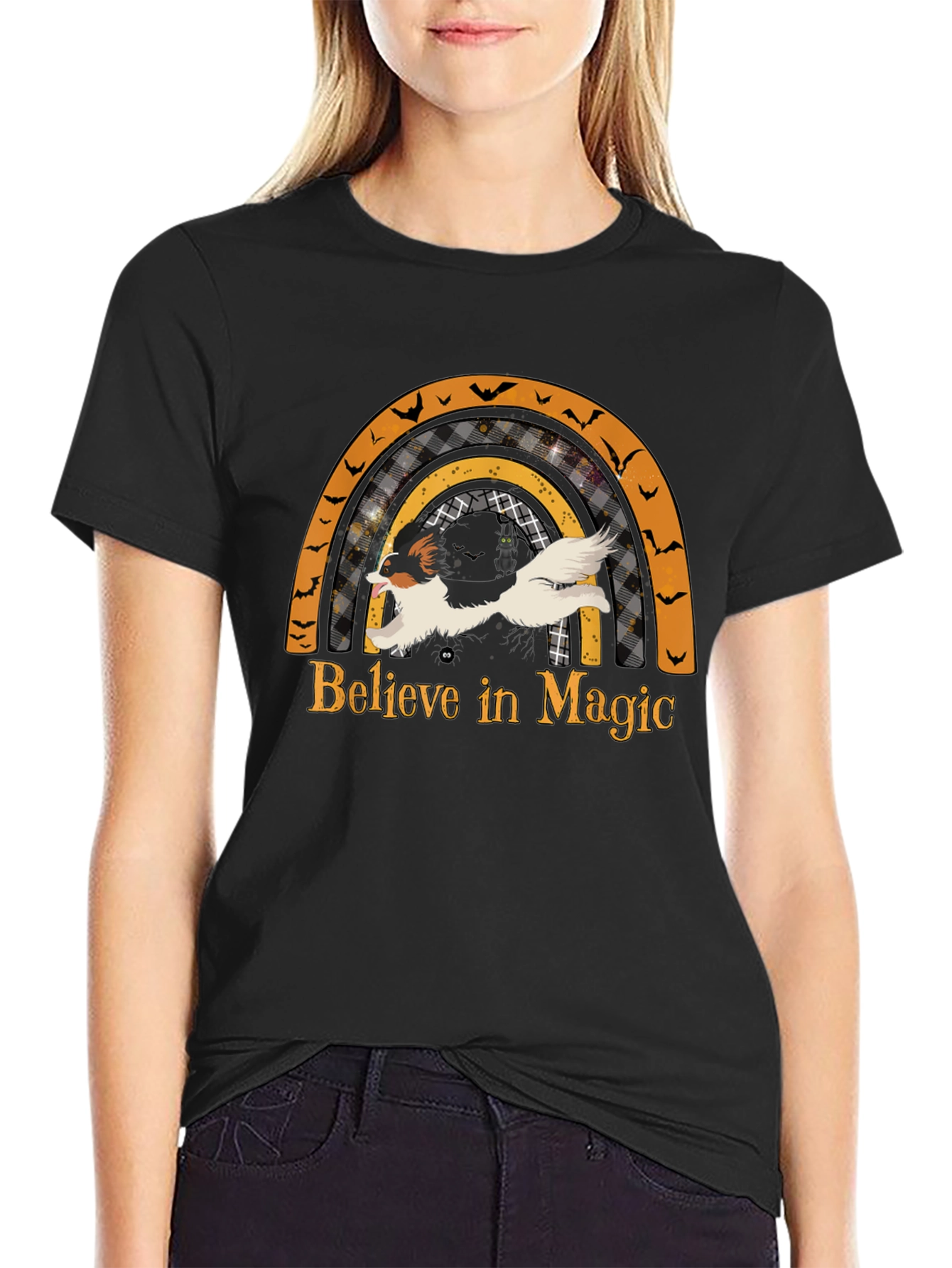 Halloween Dog Rainbow T-Shirt - Believe in Magic Tee
