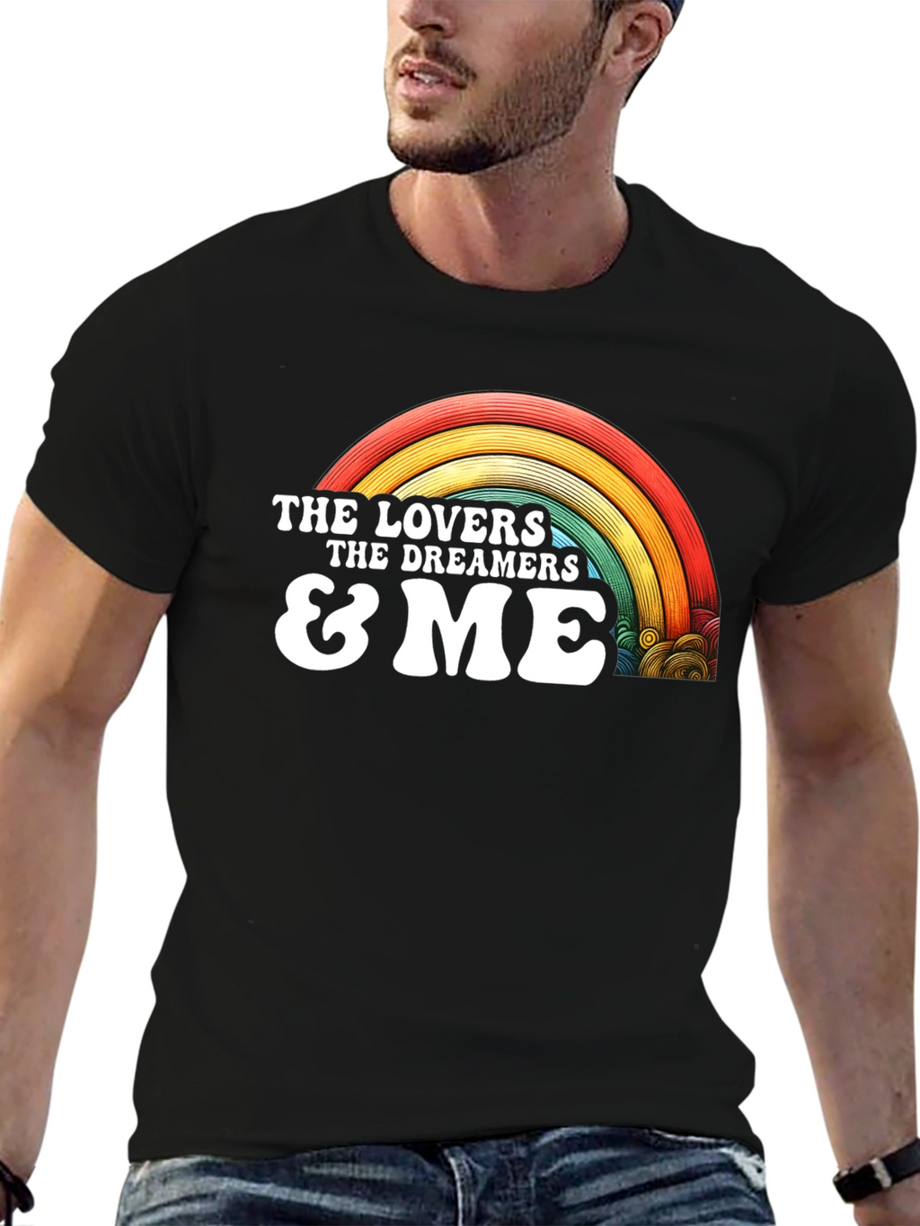 Lovers Dreamers & Me Retro Rainbow Graphic Tee