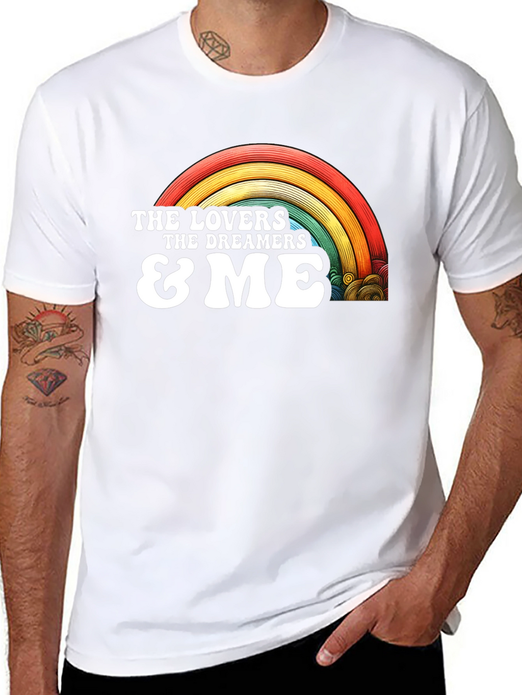 Lovers Dreamers & Me Retro Rainbow Graphic Tee