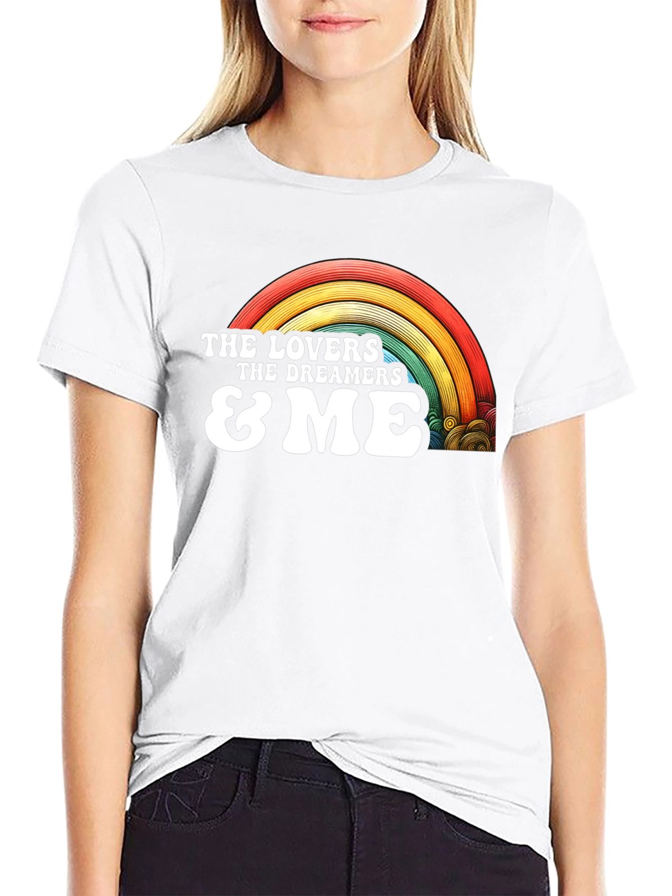 Lovers Dreamers & Me Retro Rainbow Graphic Tee