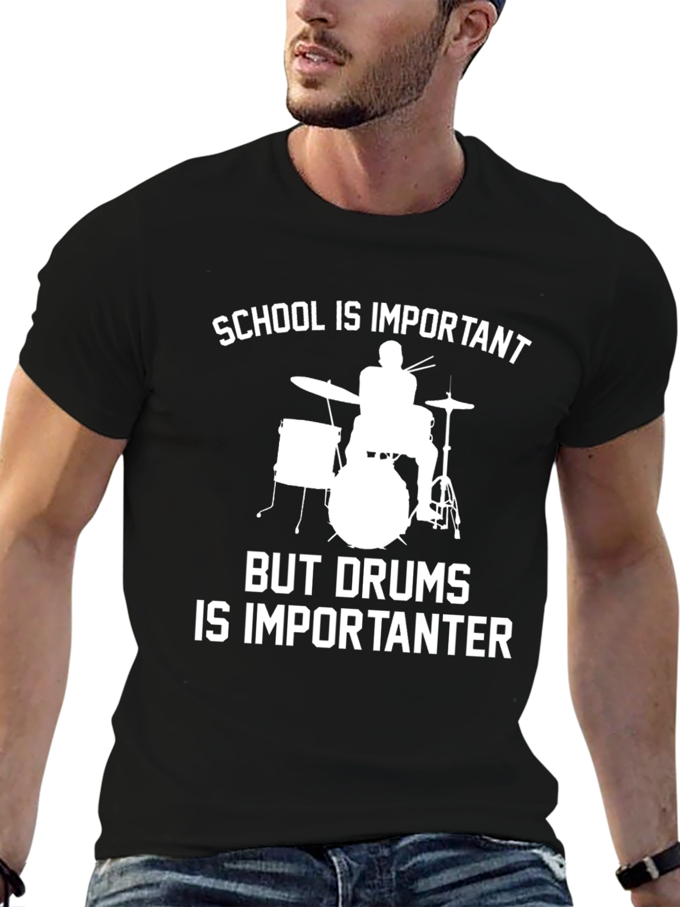 Drummer Humor T-Shirt - School vs. Drums