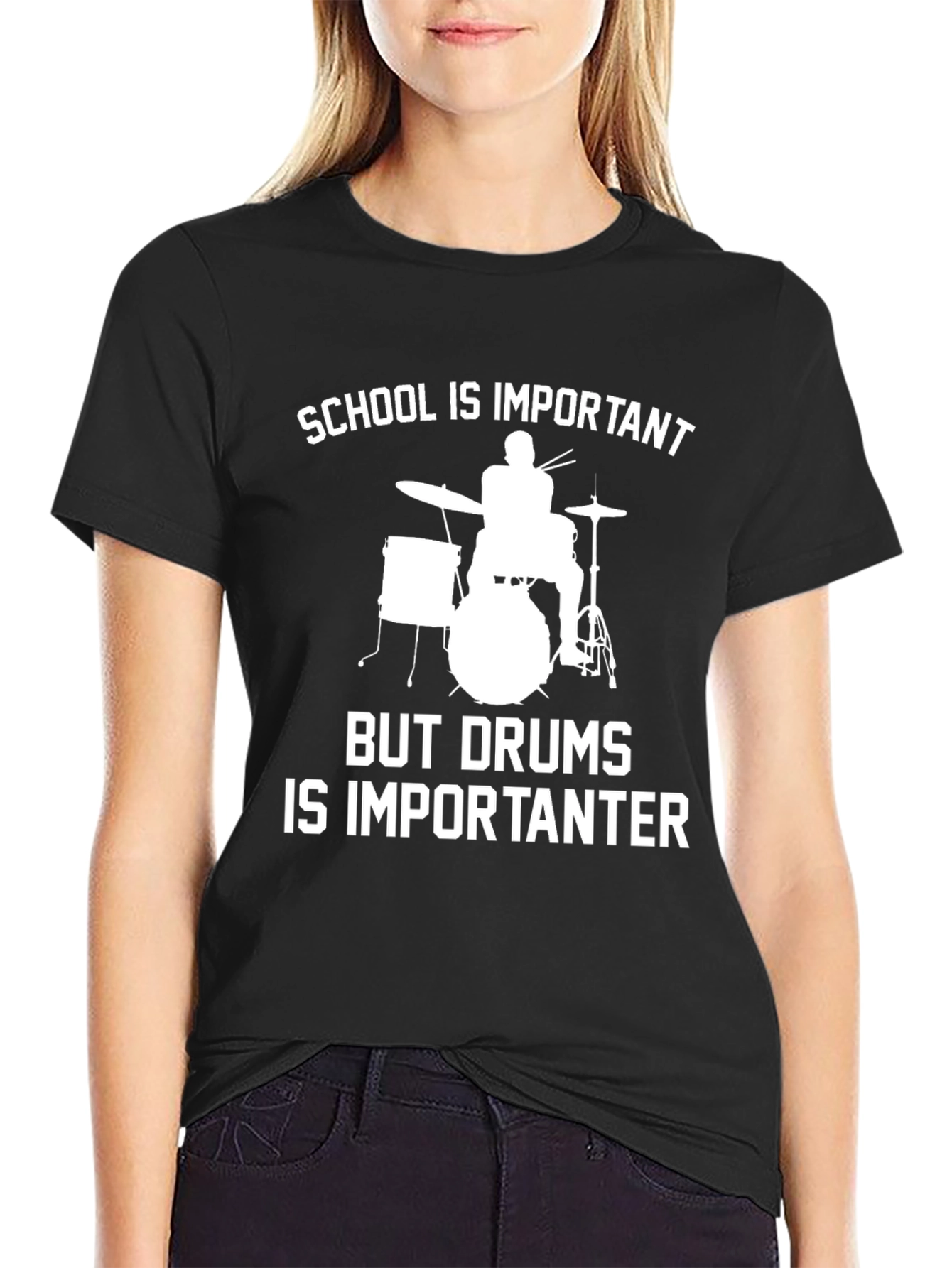Drummer Humor T-Shirt - School vs. Drums