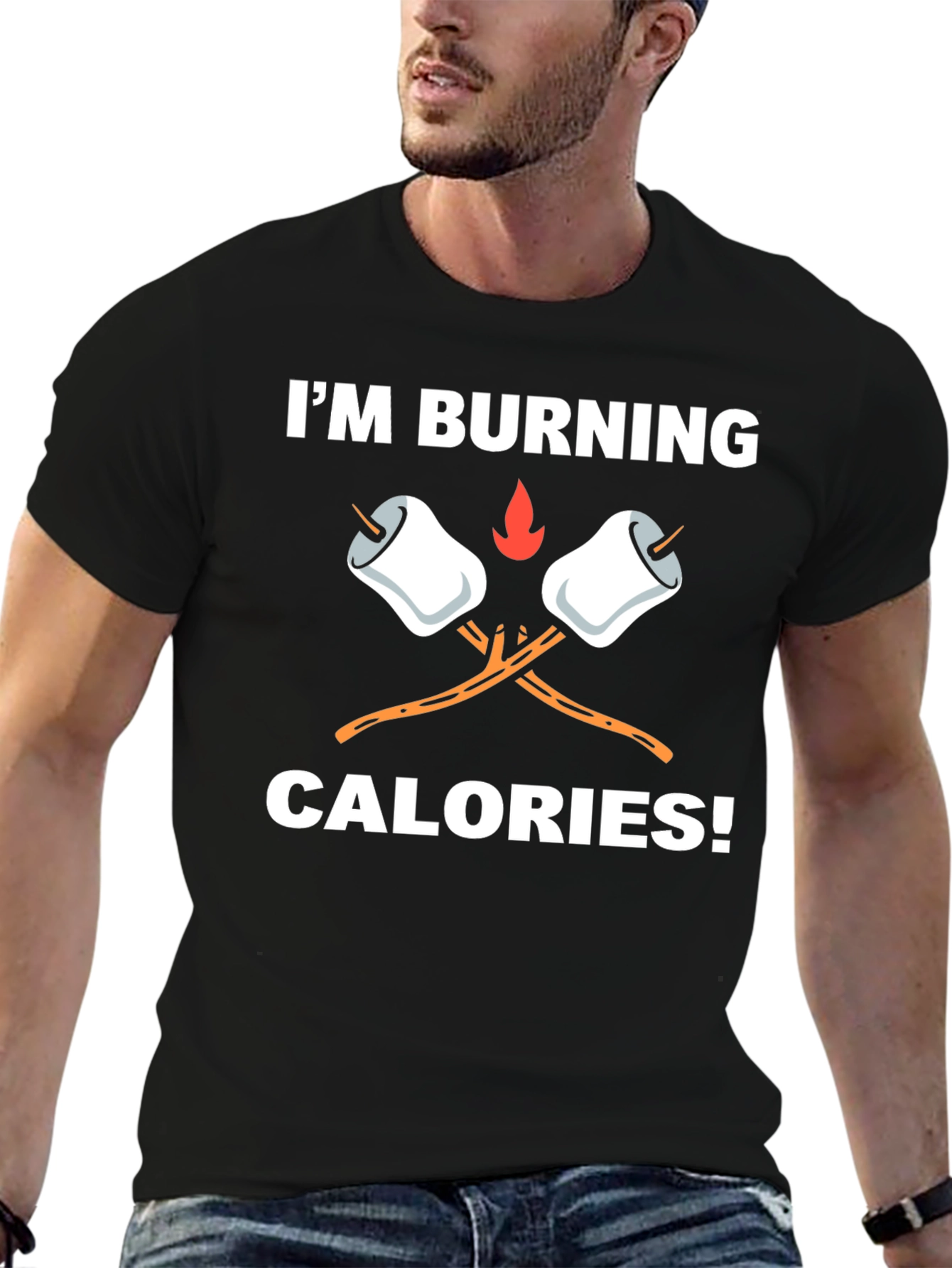 Burning Calories Marshmallow Graphic Tee