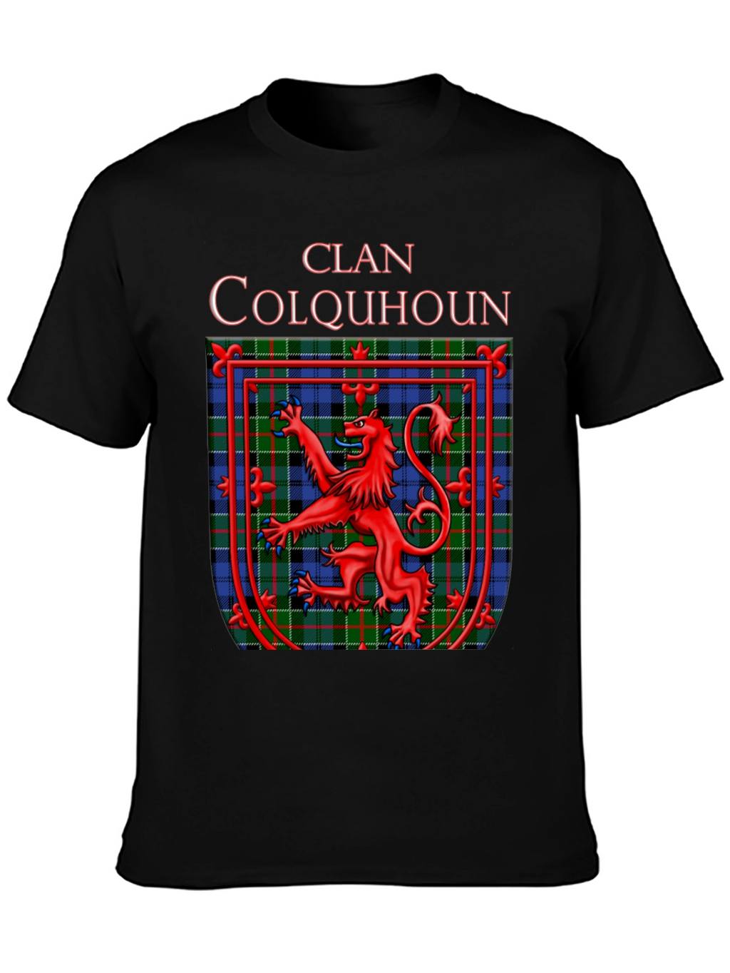 Clan Colquhoun Scottish Tartan Lion T-Shirt