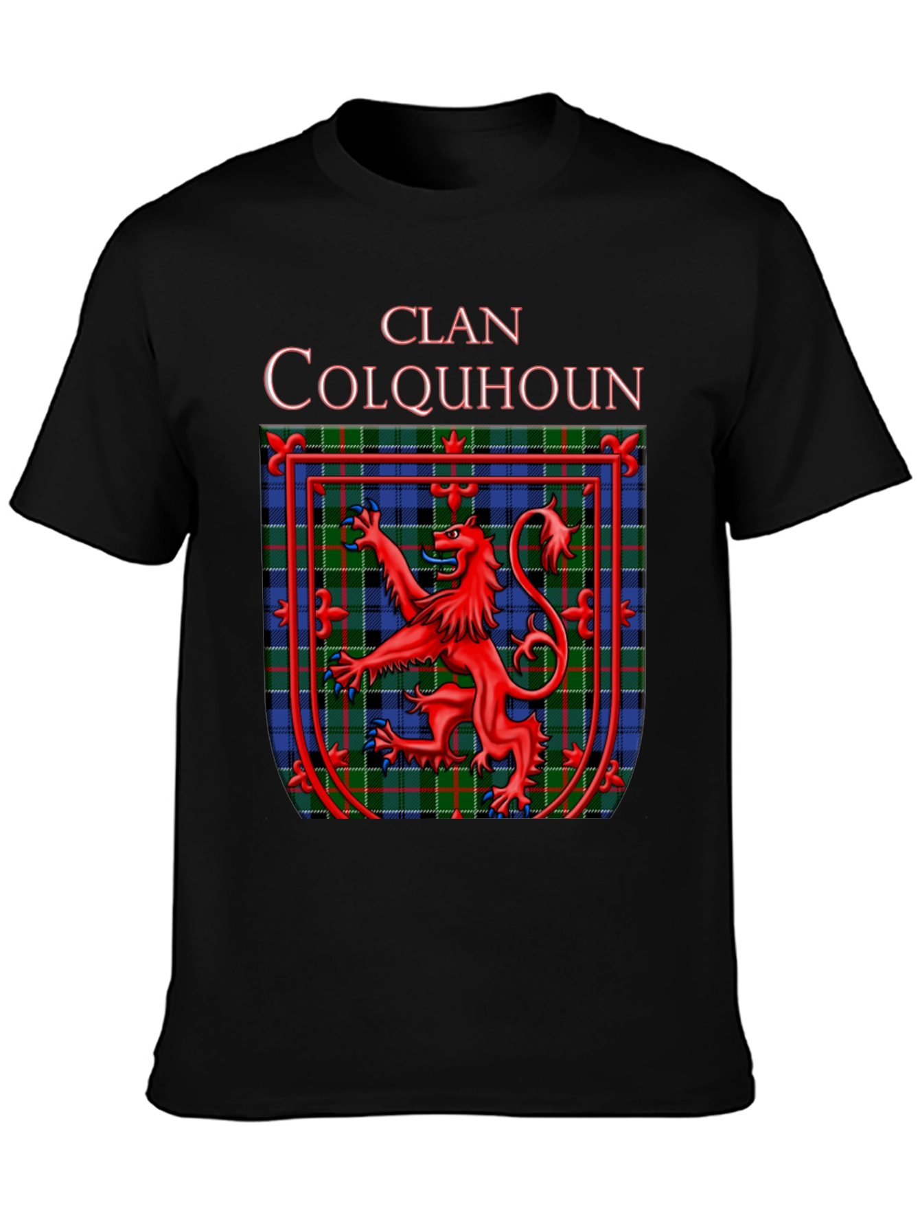 Clan Colquhoun Scottish Tartan Lion T-Shirt