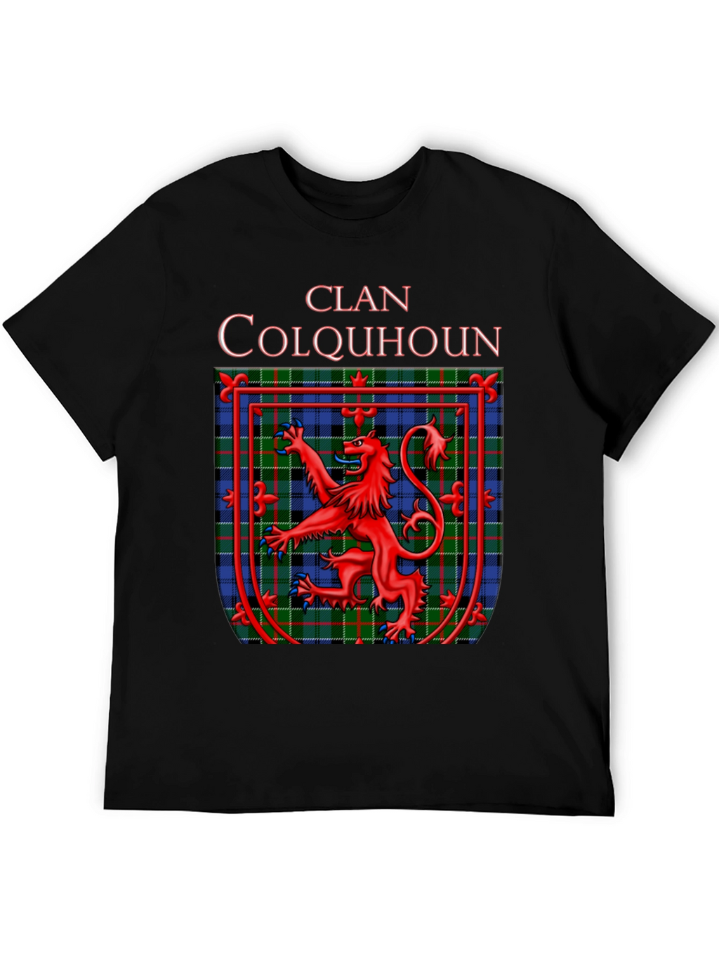 Clan Colquhoun Scottish Tartan Lion T-Shirt