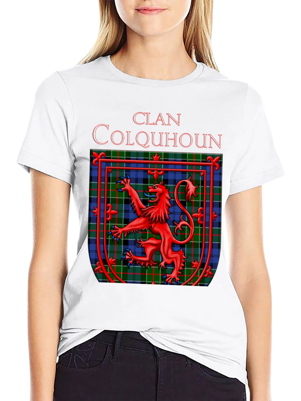 Clan Colquhoun Scottish Tartan Lion T-Shirt