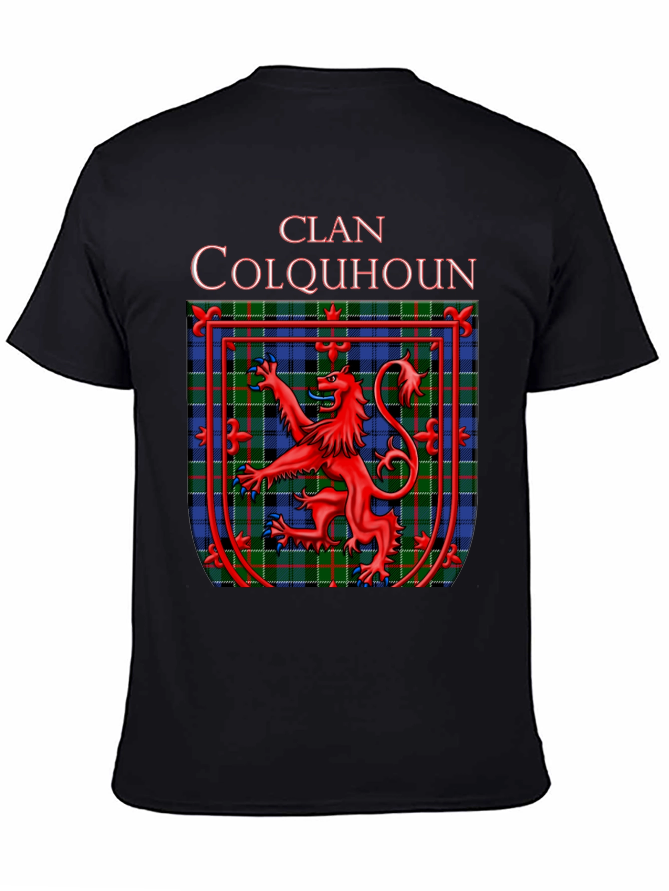 Clan Colquhoun Scottish Tartan Lion T-Shirt