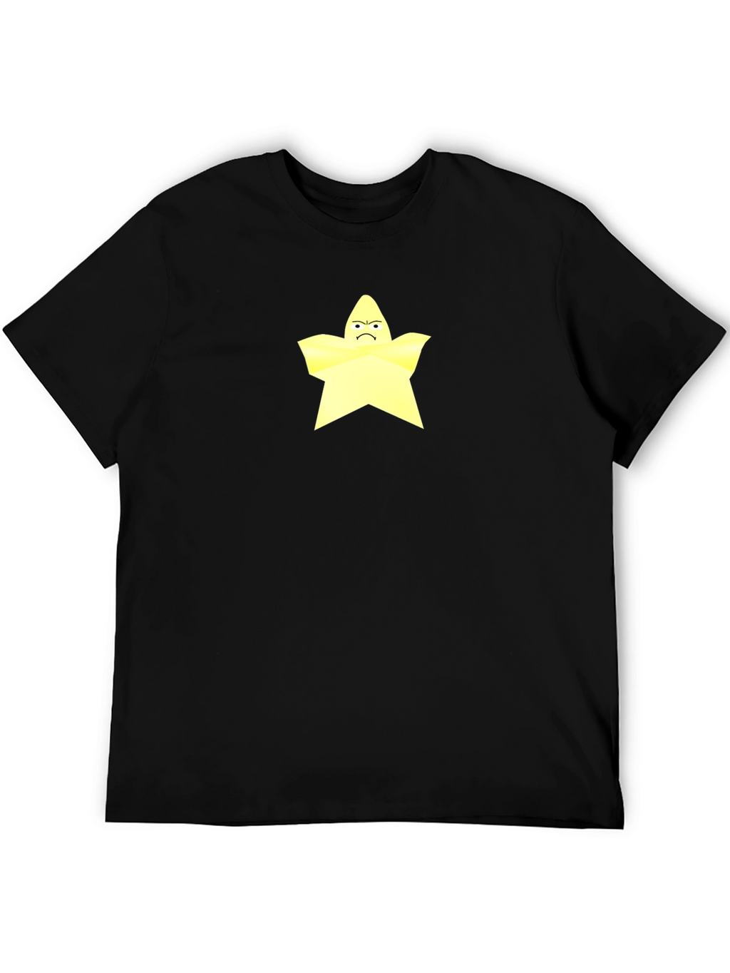Grumpy Star Graphic Tee - Black Cotton T-Shirt