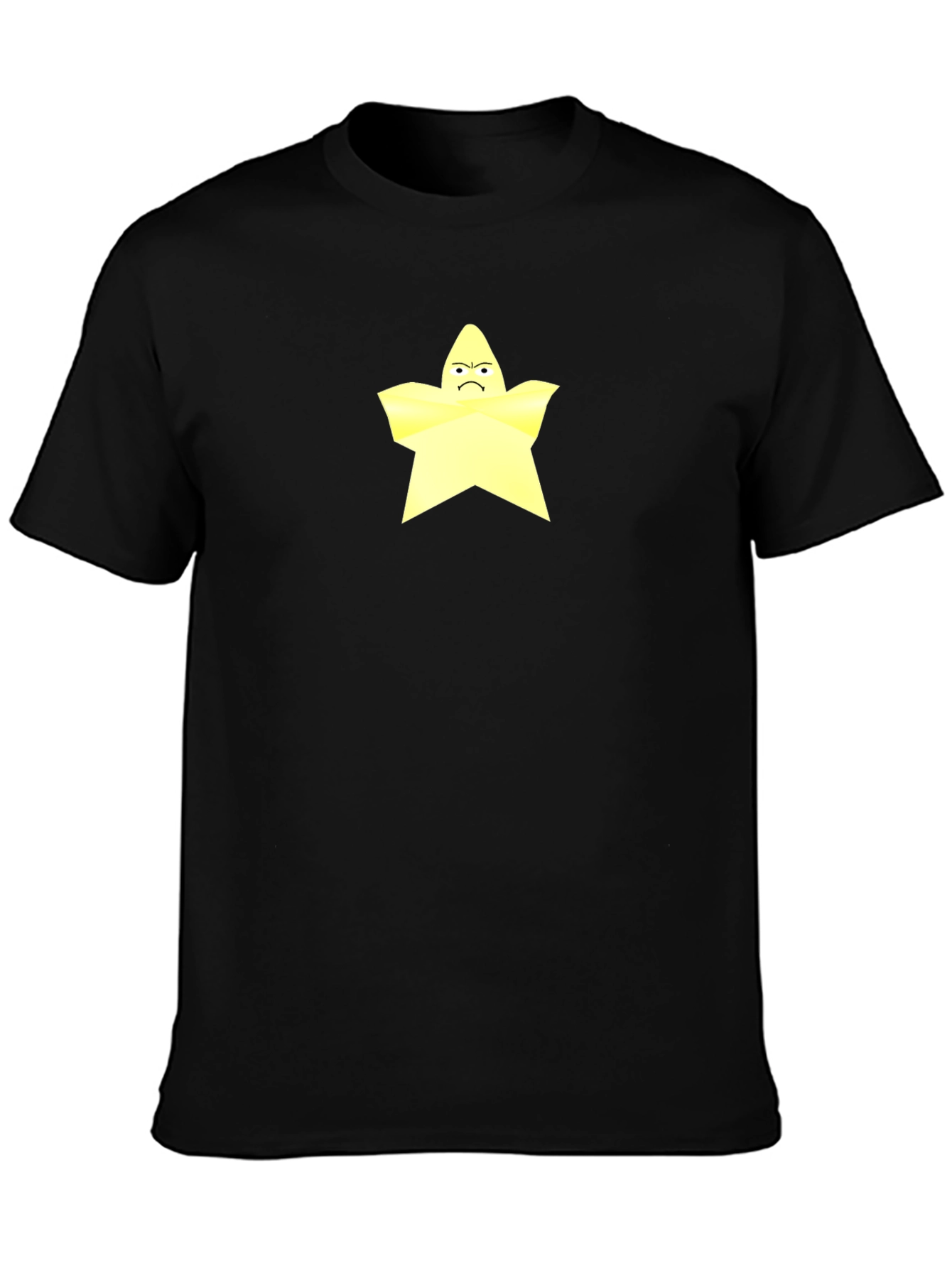 Grumpy Star Graphic Tee - Black Cotton T-Shirt